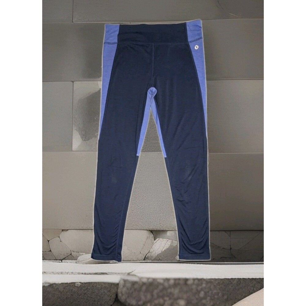 Xersion Fitted Womens Size L 14 Reg Athletic Stretch Leggings Blue Pants